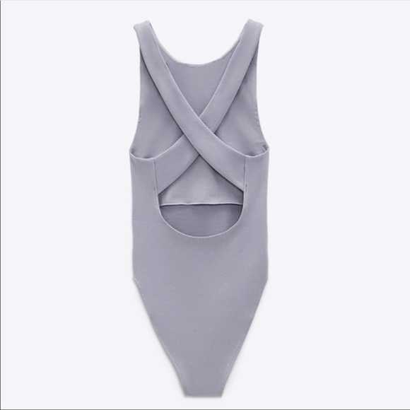 ZARA LAVENDER SEAMLESS CROSS BACK BODYSUIT - Picture 3 of 5